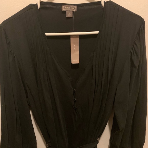 J. Crew Tops - J. Crew Point Sur Black Tie Waist Top, L